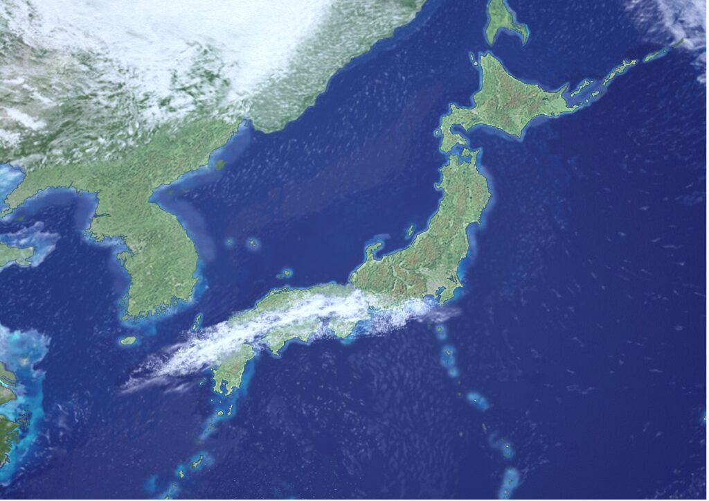 線状降水帯の気象図