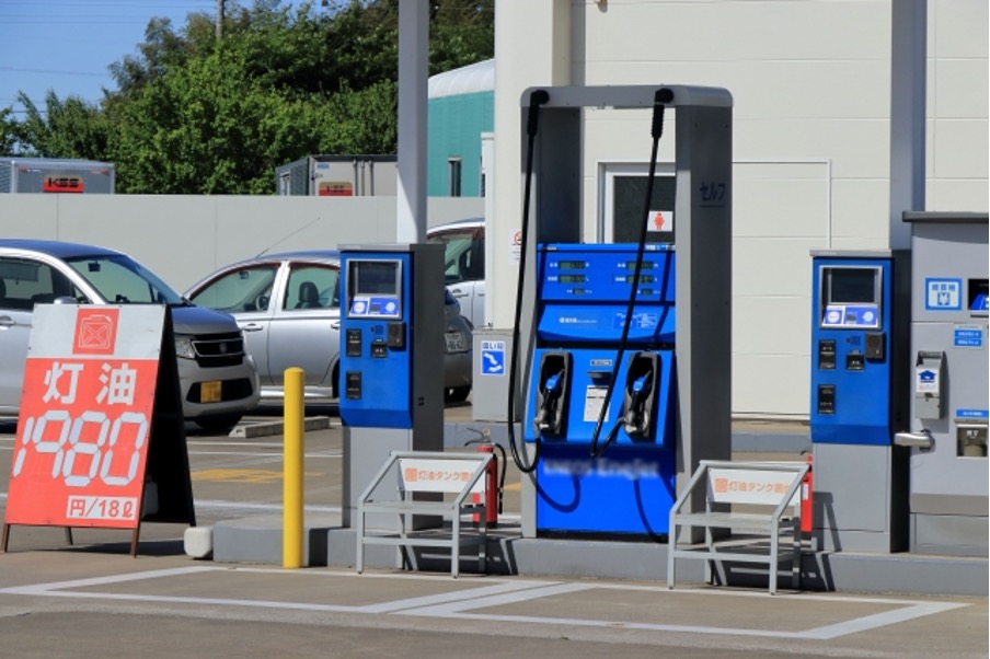 セルフスタンドの灯油販売コーナー