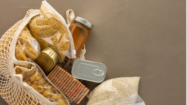 バッグに入ったフェーズフリー食品