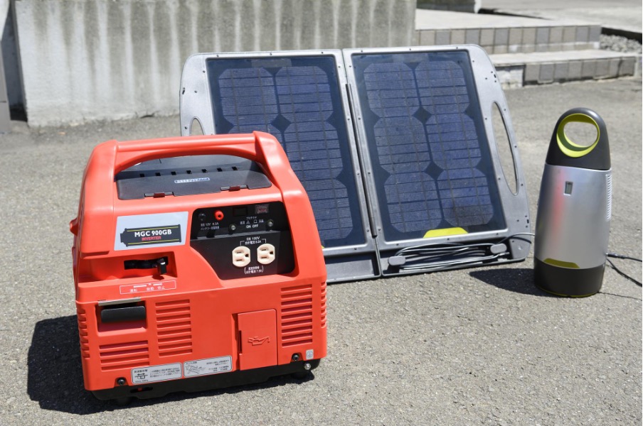 ソーラーパネルの災害用電源